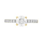 LADIES RING 1 1/2CT ROUND DIAMOND 14K YELLOW GOLD (CENTER STONE ROUND DIAMOND 1CT) - Image 4