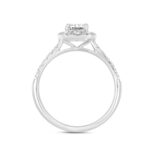 LADIES RING 1 1/2CT ROUND/EMERALD DIAMOND 14K WHITE GOLD (CENTER STONE EMERALD DIAMOND 1CT) - Image 2