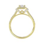 LADIES RING 1 1/2CT ROUND/EMERALD DIAMOND 14K YELLOW GOLD (CENTER STONE EMERALD DIAMOND 1CT) - Image 2
