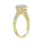 LADIES RING 1 1/2CT ROUND/EMERALD DIAMOND 14K YELLOW GOLD (CENTER STONE EMERALD DIAMOND 1CT) - Image 3