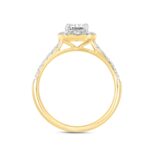 LADIES RING 1 1/2CT ROUND/EMERALD DIAMOND 14K YELLOW GOLD (CENTER STONE EMERALD DIAMOND 1CT) - Image 2