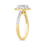 LADIES RING 1 1/2CT ROUND/EMERALD DIAMOND 14K YELLOW GOLD (CENTER STONE EMERALD DIAMOND 1CT) - Image 3