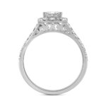 LADIES RING 1 1/2CT ROUND/EMERALD DIAMOND 18K WHITE GOLD (CENTER STONE EMERALD DIAMOND 1CT) - Image 2