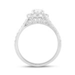 LADIES RING 1 1/2CT ROUND/OVAL DIAMOND 14K WHITE GOLD (CENTER STONE OVAL DIAMOND 1CT) - Image 2