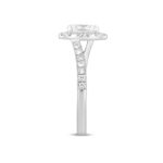 LADIES RING 1 1/2CT ROUND/OVAL DIAMOND 14K WHITE GOLD (CENTER STONE OVAL DIAMOND 1CT) - Image 3