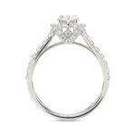LADIES RING 1 1/2CT ROUND/OVAL DIAMOND 14K WHITE GOLD (CENTER STONE OVAL DIAMOND 1CT) - Image 2