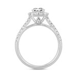 LADIES RING 1 1/2CT ROUND/OVAL DIAMOND 14K WHITE GOLD (CENTER STONE OVAL DIAMOND 1CT) - Image 2