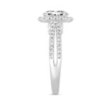 LADIES RING 1 1/2CT ROUND/OVAL DIAMOND 14K WHITE GOLD (CENTER STONE OVAL DIAMOND 1CT) - Image 3