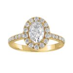 LADIES RING 1 1/2CT ROUND/OVAL DIAMOND 14K YELLOW GOLD (CENTER STONE OVAL DIAMOND 1CT)