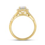LADIES RING 1 1/2CT ROUND/OVAL DIAMOND 14K YELLOW GOLD (CENTER STONE OVAL DIAMOND 1CT) - Image 2