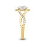 LADIES RING 1 1/2CT ROUND/OVAL DIAMOND 14K YELLOW GOLD (CENTER STONE OVAL DIAMOND 1CT) - Image 3