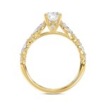 LADIES RING 1 1/2CT ROUND/OVAL/MARQUISE DIAMOND 14K YELLOW GOLD (CENTER STONE OVAL DIAMOND 1CT) - Image 2