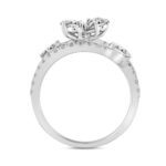 LADIES RING 1 1/2CT ROUND/PEAR DIAMOND 14K WHITE GOLD - Image 2