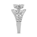 LADIES RING 1 1/2CT ROUND/PEAR DIAMOND 14K WHITE GOLD - Image 3