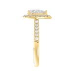 LADIES RING 1 1/2CT ROUND/PEAR DIAMOND 14K YELLOW GOLD (CENTER STONE PEAR DIAMOND 1CT) - Image 3
