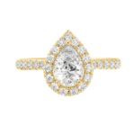LADIES RING 1 1/2CT ROUND/PEAR DIAMOND 14K YELLOW GOLD (CENTER STONE PEAR DIAMOND 1CT) - Image 4