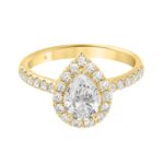 LADIES RING 1 1/2CT ROUND/PEAR DIAMOND 14K YELLOW GOLD (CENTER STONE PEAR DIAMOND 1CT) - Image 5