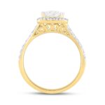 LADIES RING 1 1/2CT ROUND/PRINCESS DIAMOND 14K YELLOW GOLD (CENTER STONE PRINCESS DIAMOND 1CT) - Image 2