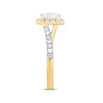 LADIES RING 1 1/2CT ROUND/PRINCESS DIAMOND 14K YELLOW GOLD (CENTER STONE PRINCESS DIAMOND 1CT) - Image 3