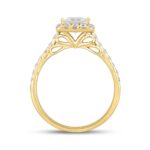LADIES RING 1 1/2CT ROUND/PRINCESS DIAMOND 14K YELLOW GOLD (CENTER STONE PRINCESS DIAMOND 1CT) - Image 2