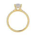LADIES RING 1 1/2CT ROUND/PRINCESS DIAMOND 14K YELLOW GOLD (CENTER STONE PRINCESS DIAMOND 1CT) - Image 2