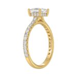 LADIES RING 1 1/2CT ROUND/PRINCESS DIAMOND 14K YELLOW GOLD (CENTER STONE PRINCESS DIAMOND 1CT) - Image 3