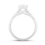 LADIES RING 1 1/4CT ROUND/PRINCESS DIAMOND 14K WHITE GOLD (CENTER STONE PRINCESS DIAMOND 1CT) - Image 2