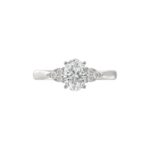 LADIES RING 1 1/8CT ROUND/OVAL DIAMOND 14K WHITE GOLD (CENTER STONE OVAL DIAMOND 1CT ) - Image 5