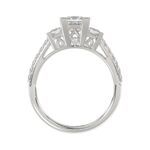 LADIES RING 1 3/4CT PRINCESS/ROUND DIAMOND 14K WHITE GOLD (CENTER STONE PRINCESS DIAMOND 1CT ) - Image 2
