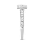 LADIES RING 1 3/4CT ROUND/OVAL DIAMOND 14K WHITE GOLD (CENTER STONE OVAL DIAMOND 1CT ) - Image 3