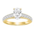 LADIES RING 1 3/4CT ROUND/OVAL DIAMOND 14K YELLOW GOLD (CENTER STONE OVAL DIAMOND 1CT )