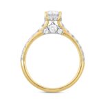 LADIES RING 1 3/4CT ROUND/OVAL DIAMOND 14K YELLOW GOLD (CENTER STONE OVAL DIAMOND 1CT ) - Image 2