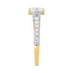 LADIES RING 1 3/4CT ROUND/OVAL DIAMOND 14K YELLOW GOLD (CENTER STONE OVAL DIAMOND 1CT ) - Image 3