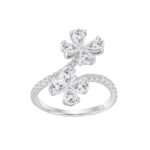 LADIES RING 1 3/4CT ROUND/PEAR DIAMOND 14K WHITE GOLD
