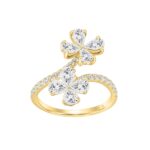 LADIES RING 1 3/4CT ROUND/PEAR DIAMOND 14K YELLOW GOLD