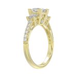 LADIES RING 1 3/4CT ROUND/PRINCESS DIAMOND 14K YELLOW GOLD (CENTER STONE PRINCESS DIAMOND 1CT ) - Image 3