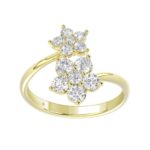LADIES RING 1CT ROUND DIAMOND 14K YELLOW GOLD