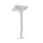 LADIES RING 1CT ROUND/EMERALD DIAMOND 14K WHITE GOLD - Image 3