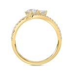 LADIES RING 1CT ROUND/EMERALD DIAMOND 14K YELLOW GOLD - Image 2