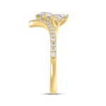 LADIES RING 1CT ROUND/EMERALD DIAMOND 14K YELLOW GOLD - Image 3