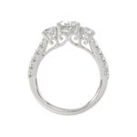 LADIES RING 2 1/2CT OVAL/ROUND DIAMOND 14K WHITE GOLD (CENTER STONE OVAL DIAMOND 1 1/2CT ) - Image 2
