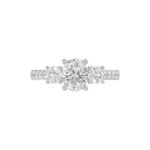 LADIES RING 2 1/2CT OVAL/ROUND DIAMOND 14K WHITE GOLD (CENTER STONE OVAL DIAMOND 1 1/2CT ) - Image 5
