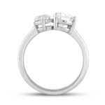 LADIES RING 2 1/2CT PEAR/MARQUISE DIAMOND 14K WHITE GOLD - Image 2