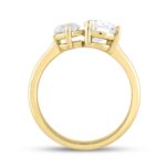 LADIES RING 2 1/2CT PEAR/MARQUISE DIAMOND 14K YELLOW GOLD - Image 2