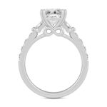 LADIES RING 2 1/2CT ROUND/BAGUETTE DIAMOND 14K WHITE GOLD (CENTER STONE ROUND DIAMOND 2CT ) - Image 2