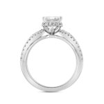 LADIES RING 2 1/2CT ROUND/BAGUETTE/EMERALD DIAMOND 14K WHITE GOLD (CENTER STONE EMERALD DIAMOND 2.00CT) - Image 3