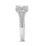 LADIES RING 2 1/2CT ROUND/BAGUETTE/EMERALD DIAMOND 14K WHITE GOLD (CENTER STONE EMERALD DIAMOND 2.00CT) - Image 2