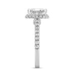 LADIES RING 2 1/2CT ROUND/EMERALD DIAMOND 14K WHITE GOLD (CENTER STONE EMERALD DIAMOND 2CT ) - Image 3