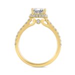 LADIES RING 2 1/2CT ROUND/EMERALD DIAMOND 14K YELLOW GOLD (CENTER STONE EMERALD DIAMOND 2CT ) - Image 2