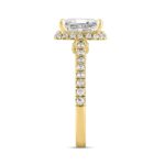 LADIES RING 2 1/2CT ROUND/EMERALD DIAMOND 14K YELLOW GOLD (CENTER STONE EMERALD DIAMOND 2CT ) - Image 3